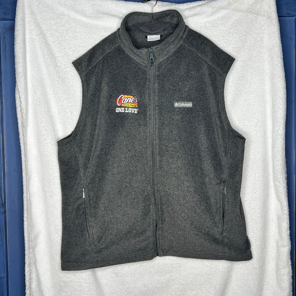 Raising Cane's (XL) Columbia Gray Fleece Full Zip Two Pocket Vest